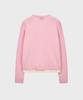 NOIRER FOR WOMAN Layered Henley Neck Signature Cable Knit (Pink)