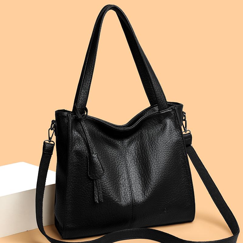 תיק טוטה מ-PU לנשים, תיק כתף בקיבולת גדולה, תיק צד, תיק יומיומי לאם