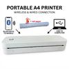 A4 Thermal Printer 203DPI Bluetooth Photo Document Map Memo Note Tattoo Print Wireless Inkless Pocket Home School Business Maker