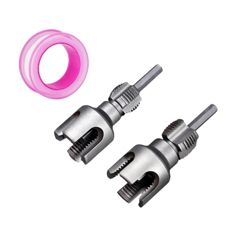 Alloy Steel Pipes Thread Cutter Set 1/2" DN15 & 3/4" DN20 Internal External Thread Cleaner For Plumbing Maintenance