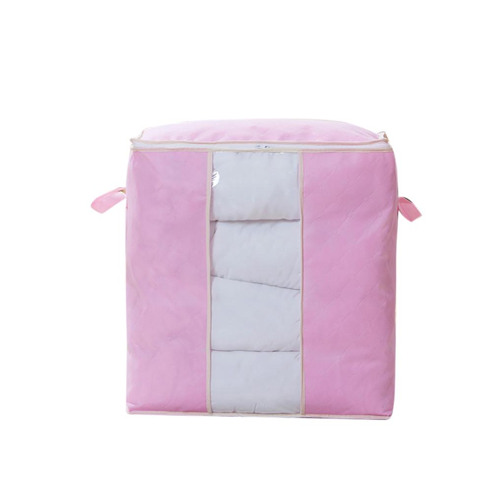 Foldable Large Non-woven Clothes Quilt Blanket Zipper Storage Bag Organizer Box