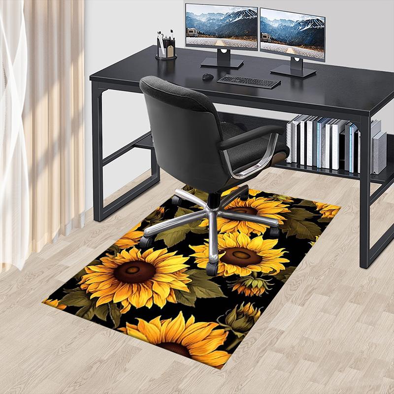 1PC Sunflower Pattern Anti-slip carpet, suitable for Office, bedroomand playrooms. It can also be used as a sofa footrest cover-R19