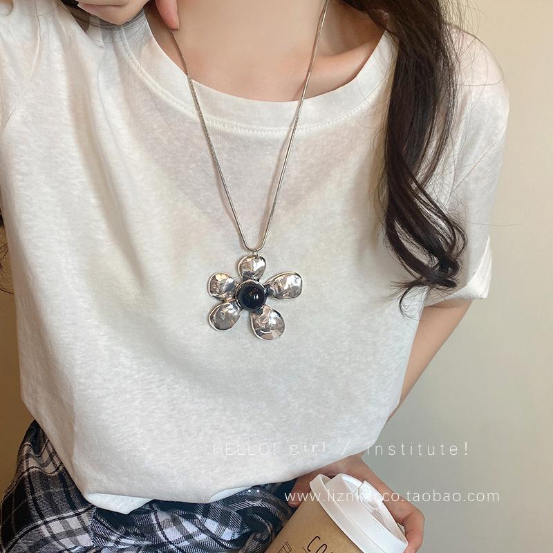 Длинный кулон-цветок женская холодный ветер модная цепочка на ключицы преувеличенная