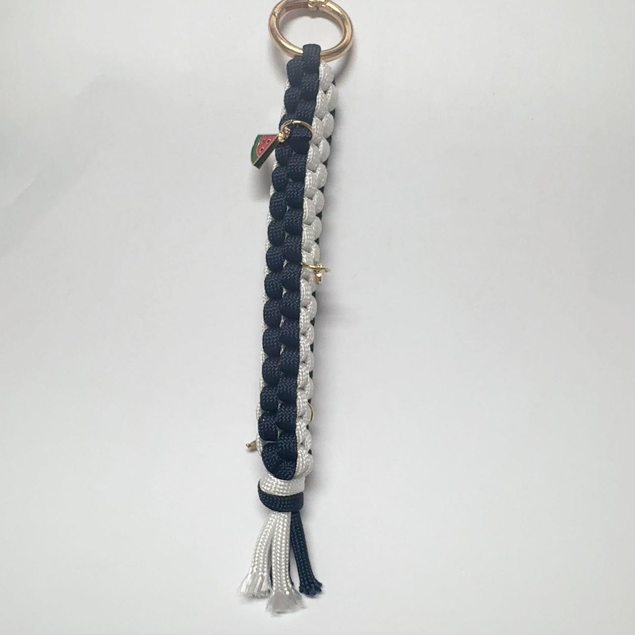 

Гальванічний телефонний ланцюжок і брелок ручної роботи для дівчаток 18cm length / 14g weight білий/Темно-синій