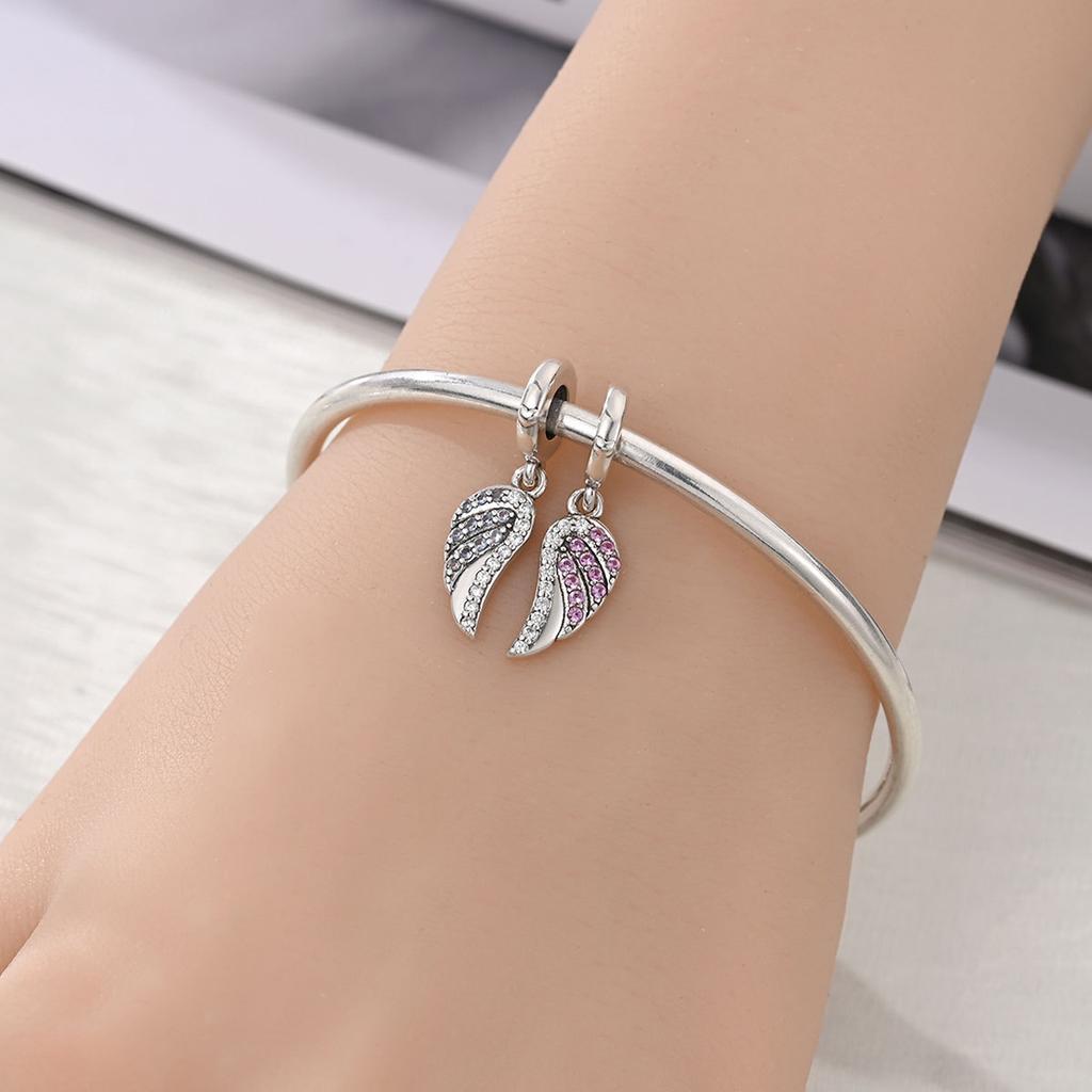 2026 Wings Feather Eternal Love Charm Charm Beads DIY Jewelry Bracelet Accessories 925 Silver
