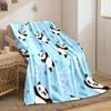 Cute Panda with Blue Heart Pattern print blanket soft and cozy perfect for the living room bed sofa or a nap,gift