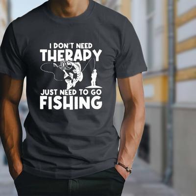 New Summer Men's Fashion T-shirt Personality Fishing Guy Printed Men's T-shirt Top