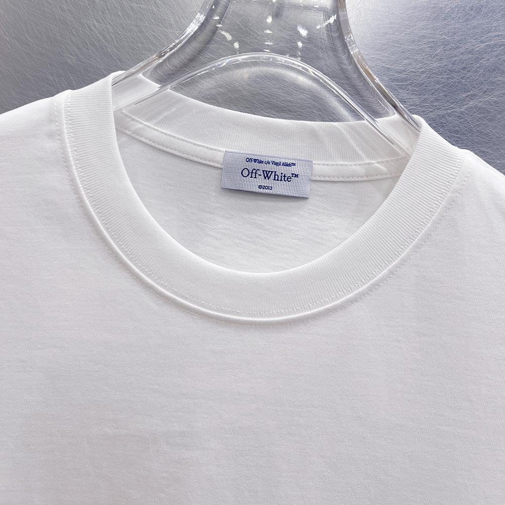 9296 Off-White Summer Men's and Women's Pure Cotton Print Oversized T-shirt Street Wear