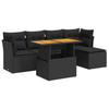 vidaXL 6 Piece Garden Sofa Set with Cushions Black Poly Rattan