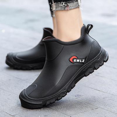 Kurze Regenschuhe, modische wasserdichte und rutschfeste Gummischuhe für die Küchenarbeit mit weicher Sohle und leichtem Mund für Herren