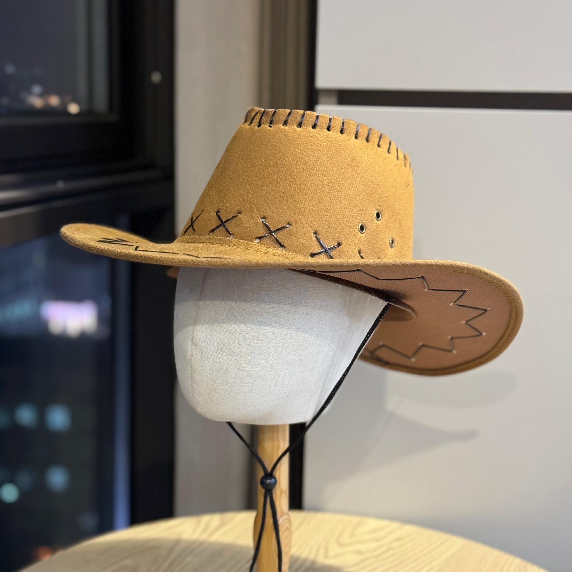 

2026New style western cowboy hat for women, summer women s stylish sun hat with large brim, sun protection knight hat Adult54-60Average Size темного кольору хакі
