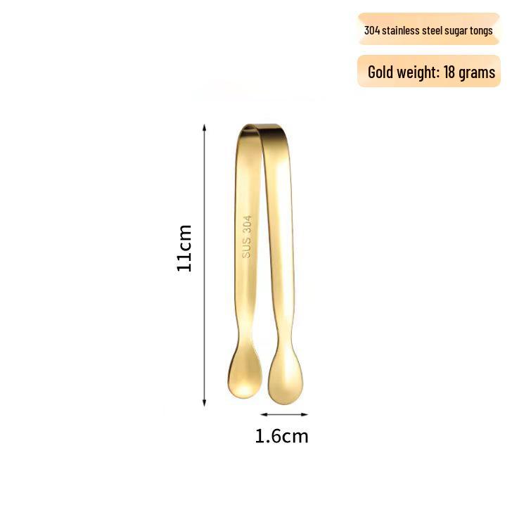 304 Stainless Steel Sugar & Ice Tongs for Coffee and Food, Thickened, Ideal for Restaurant and Bar Use.