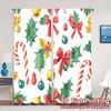 2pcs,Curtains Christmas Candy Holly Bells (4) Modern Window Curtain 100% Polyester Curtains Decorations Outdoor Decorative for