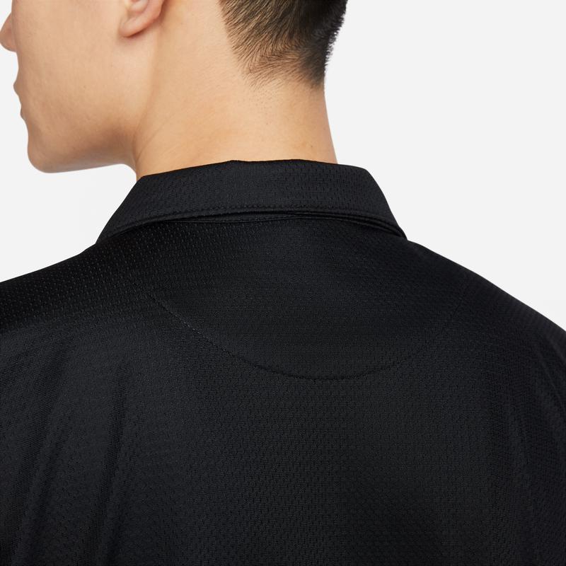 Nike Quick-Dry Basketball Polo Shirt With Single-Breasted Closure And Loose Fit Short Sleeves Men Tops Black White FN2876-010