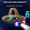 LED Headlamp Strong Light USB Rechageable Portable Fishing Camping Outdoor Head Lamp Work Flashlight with Warning Light