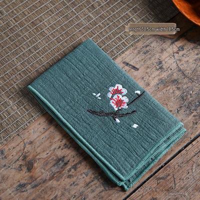 Besticktes Pflaumenblüten Leinen Geschirrtuch Set
