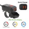 Vehicle-mounted Motorcycle Quick Charger Digital Voltmeter Adapter Dual USB Charger QC 3.0 Moto Accessories Waterproof Dustproof