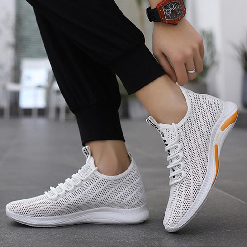 Man Mesh Shoes Increasing Shoes Invisible Inner Height-increasing Shoes Soft-soled Running Shoes Sports Breathable Casual Shoes