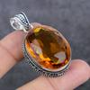 Citrine Ethnic 925 Sterling Silver Jewelry Pendant 1.93" E1a78