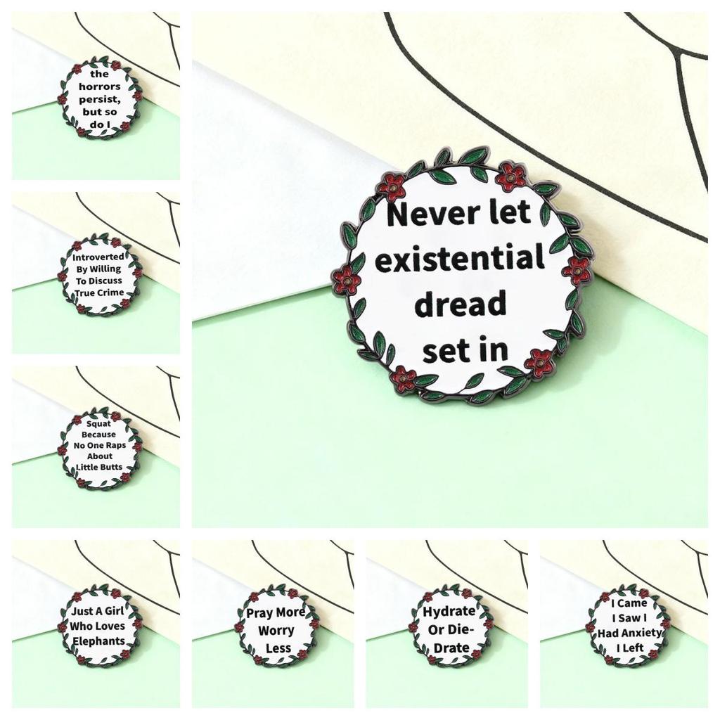 Beautiful Reasons Wreath Brooch: Inspirational Quotes Badge for Positivity