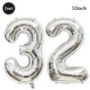 32inch Silver Number Foil Balloons Large Digit 0-9 Helium Globos Happy Birthday Party Decor Wedding Anniversary Graduation 2026