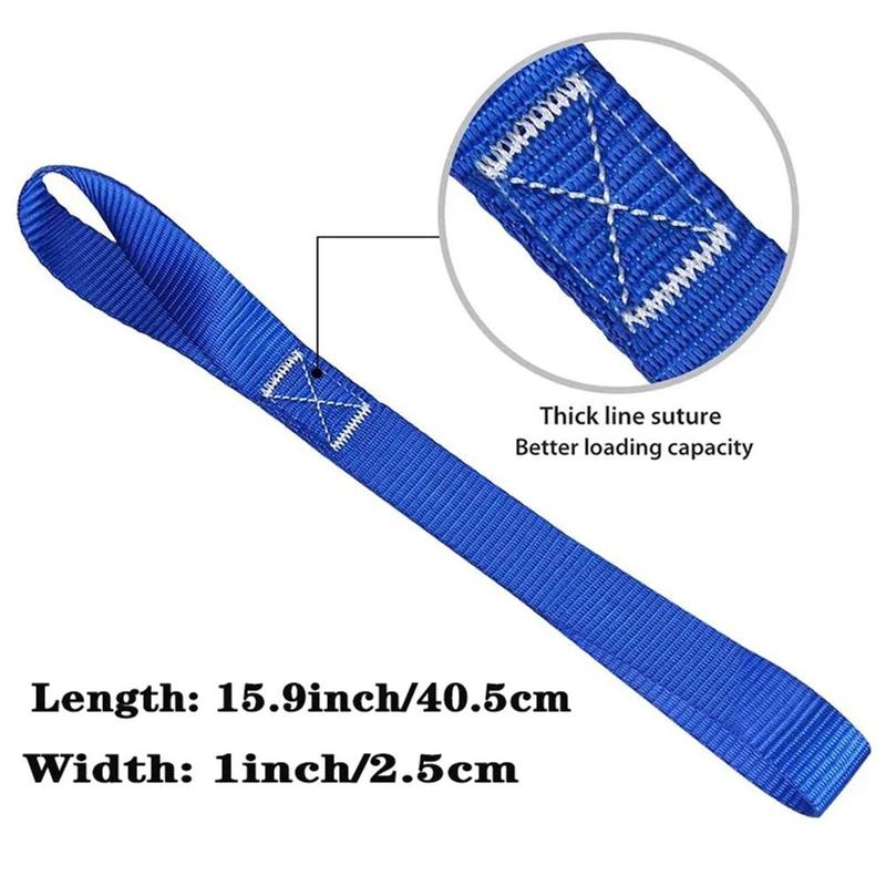 4pcs 15.9inch Soft Loop Tie Down Straps For Securing Cargo ATV UTV Motorcycles Scooters Dirt Bikes Lawn Garden Equipment