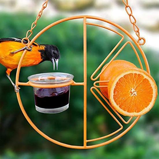 Oriole Bird Feeder for Jelly And Orange, Hanging Birdfeeder with Fruit Holder, Outdoor Orange Slice Bird Feeder for Garden Backyard Birds