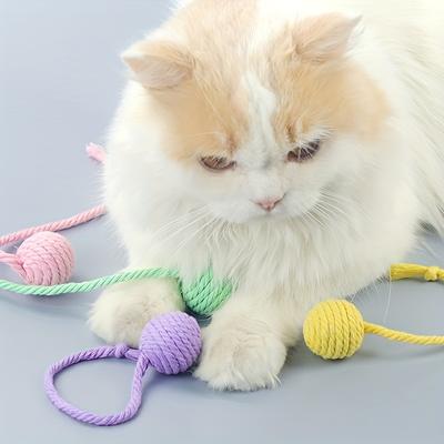 Interactive Cat Toy: 4pcs Hanging Cat Toys with Bell and Cotton Ropes, Keep Your Cat Entertained for Hours.