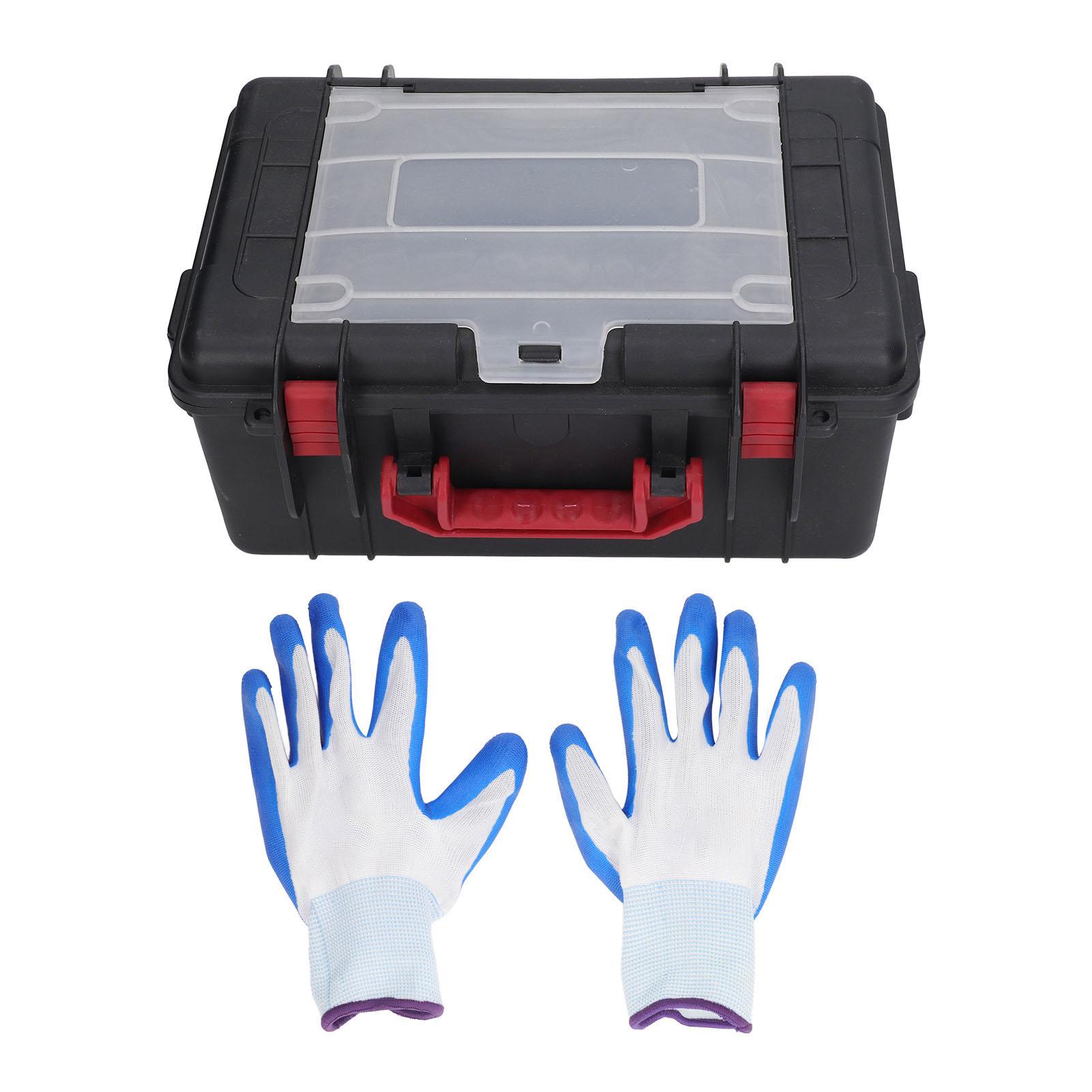 Черный многофункциональный ящик для инструментов, портативный пластиковый ящик для хранения для организации деталей, портативный ящик для деталей, пластиковый ящик для инструментов