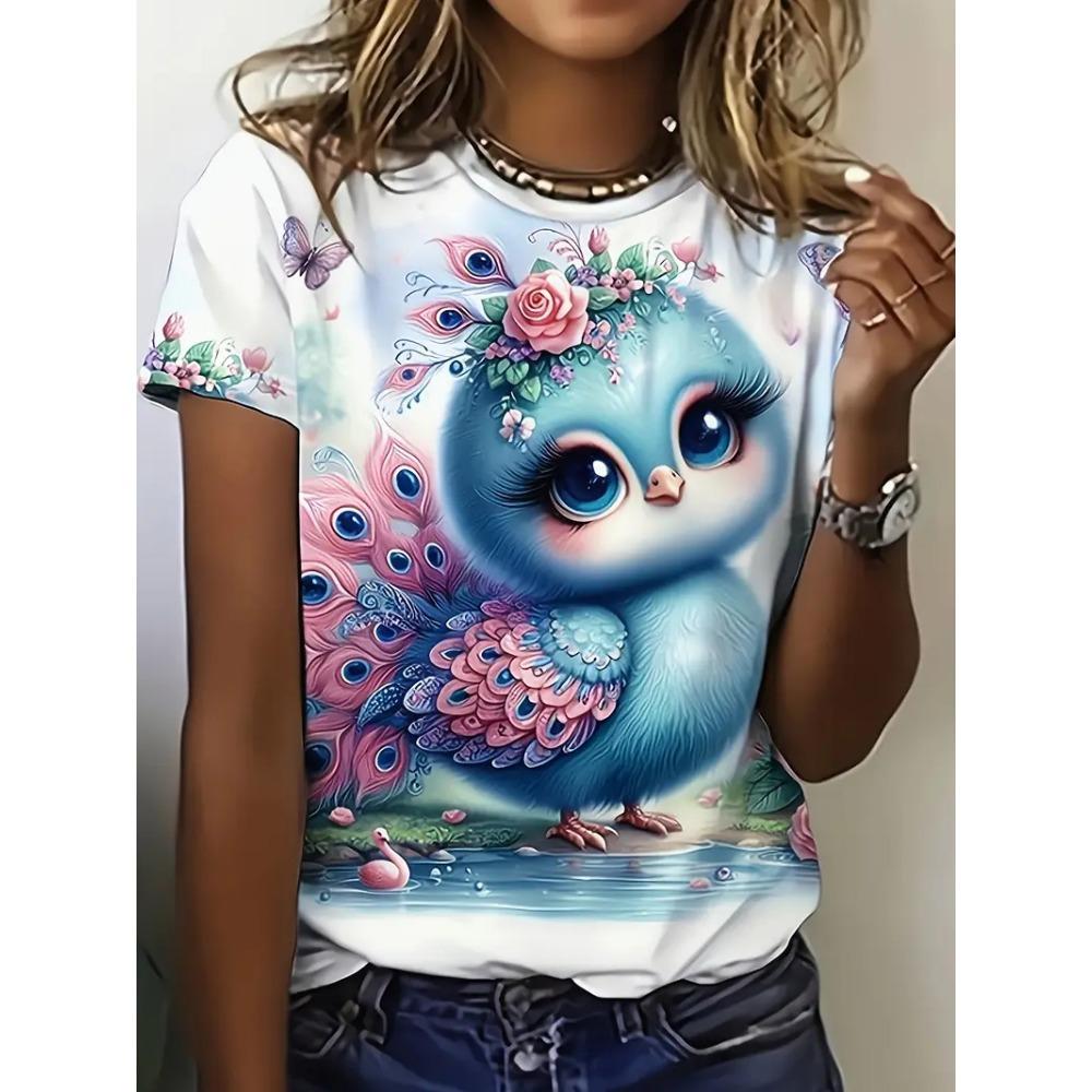 

Летняя мода Мультяшный морской конек 3D принт Футболки Женская уличная одежда Повседневная футболка с коротким рукавом Футболки с О-образным вырезом Топы Одежда 6XL
