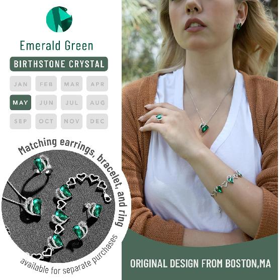 Leafael Necklaces for Women, Infinity Love Birthstone Heart Crystal Pendant, Birthday Jewelry Silver Plated, 18 plus 2 inch Adjustable Chain