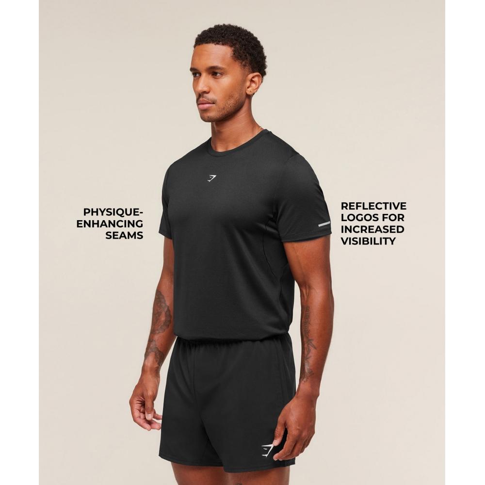 Gymshark Running T shirT Black A3c2s Bb2j