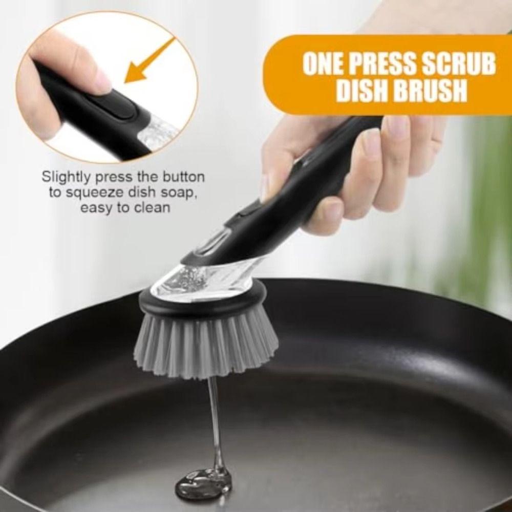 Creative Automatic Liquid Dishwashing Brush Non-Slip Cookware Cleaner Brush  Sink Cleaning