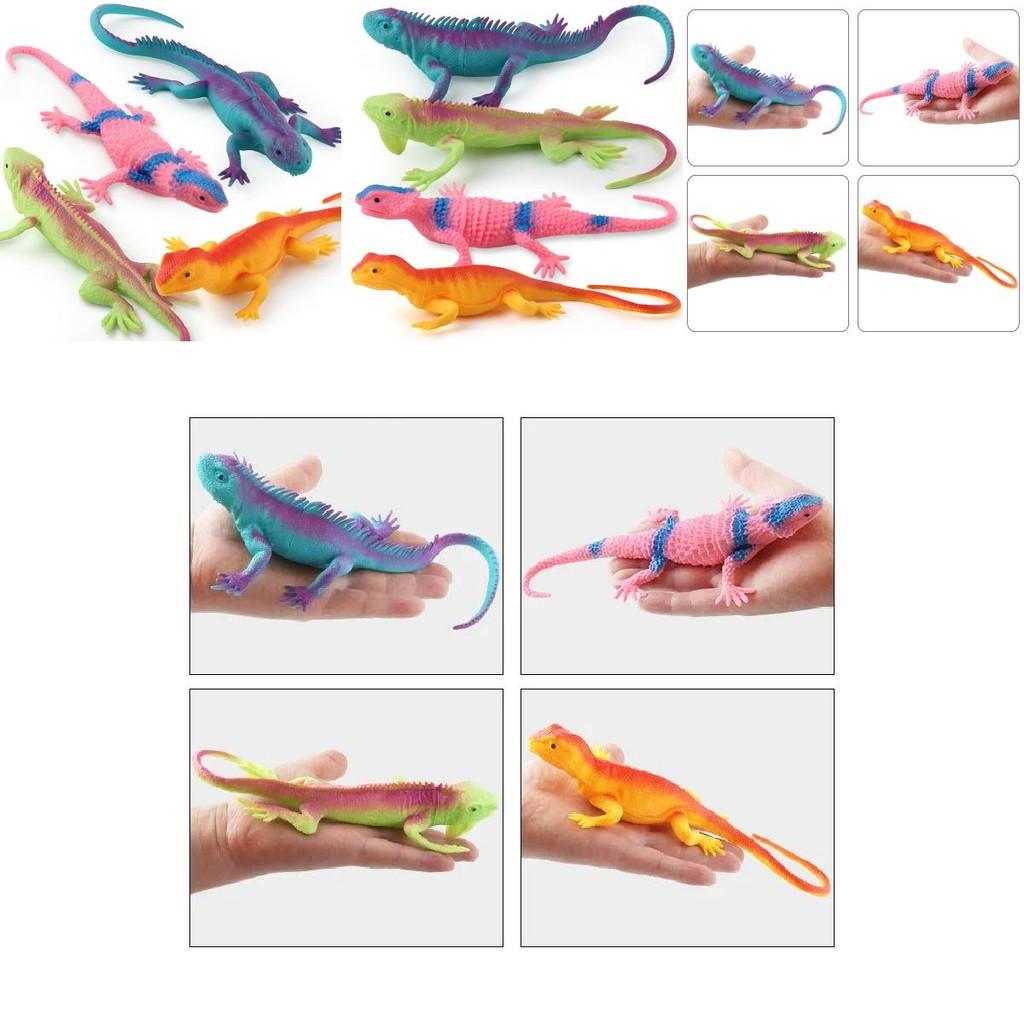 Forest Lizards Chameleon Reptile Model Soft Silicone For Kids And Collectors