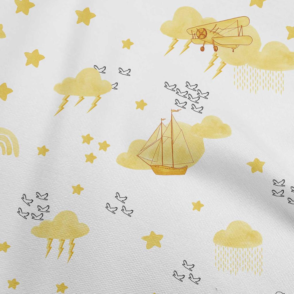 oneOone Cotton Flex Light Gray Fabric Kids Craft Projects Decor Fabric Printed By The Yard 40 Inch
