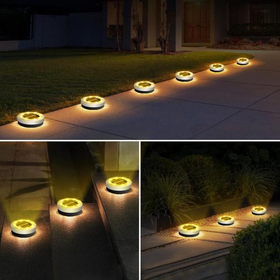Solar Powered Garden Lights Underground Pathway Lighting for Yard Waterproof Decorative Landscape Lamp for Lawn Walkway Driveway Outdoor Lighting