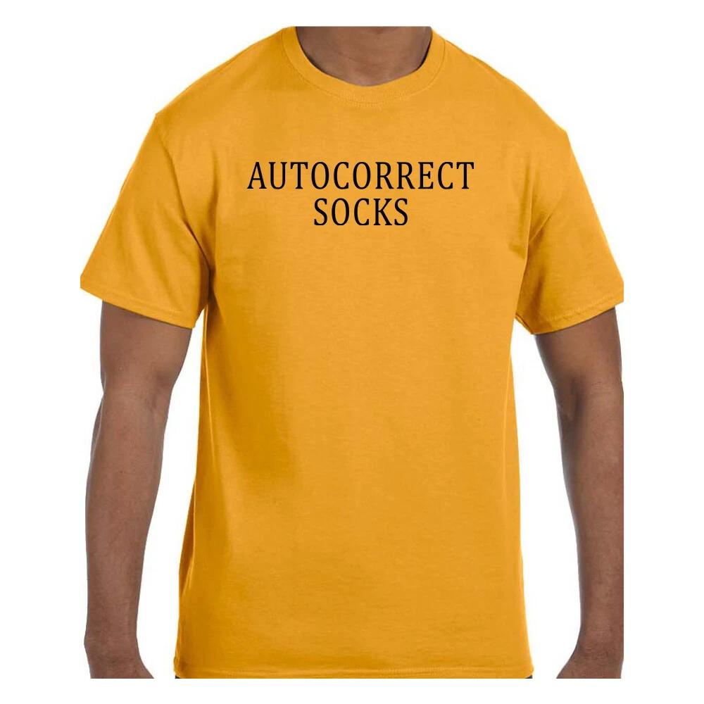 Funny Humor T shirt Autocorrect Socks L