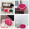 Chic Design Pearl Handheld Women's Bag Shell Shaped Solid Color Single-shoulder Bag Felt Shell Bag for Girls Students