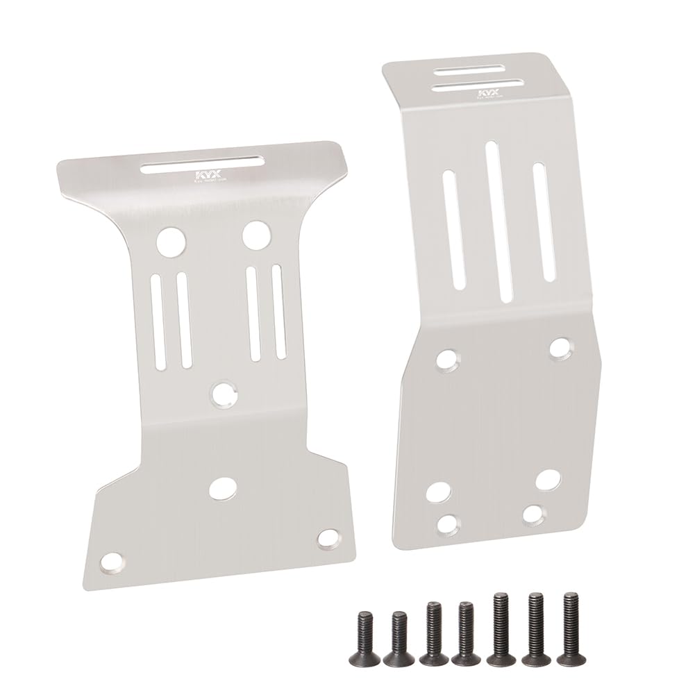 JOYSOG Stainless Steel Front & Rear Chassis Skid Plates for Tamiya 110 Fighter NXGEN DT-04 RC Chassis Armor Protector Parts