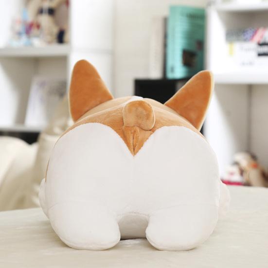 40cm Corgi Hund Plyschkudde PP Bomullsfyllning Söt Liggande Valp Docka Plyschdjur Sovkudde Valp Plyschleksak