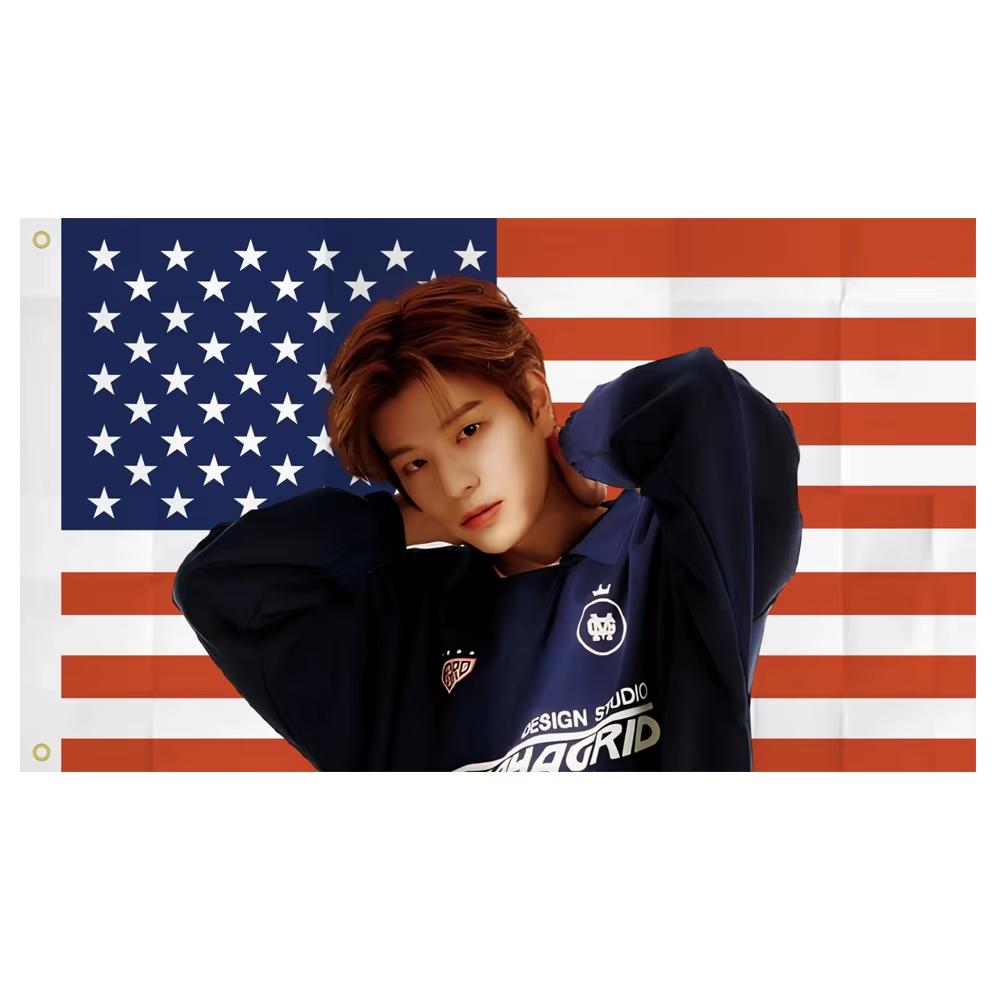 Сонмин Kpop Американский флаг США Баннер Постер Гобелен Эстетичный Декор Стены Комнаты Высококачественные Декорации для Фона Спальни 74x94cm(29x37in)