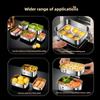 304 Stainless Steel Crisper with Lid Large Capacity Refrigerator Storage Box Food Grade Picnic Portable Box Sealed Lunch Box