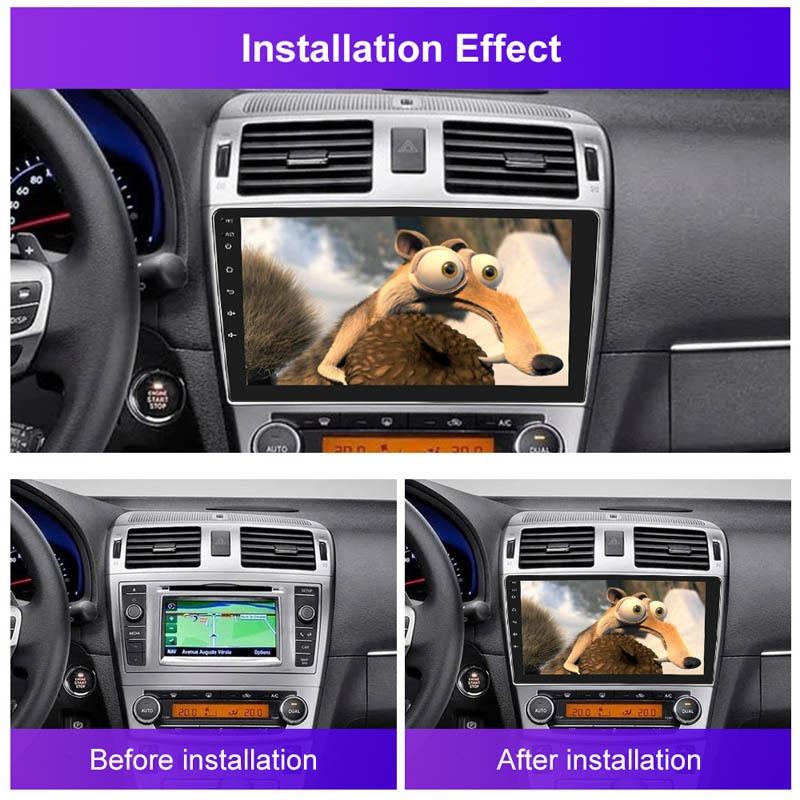 Car Fascia for TOYOTA AVENSIS(9INCH, Silvery)2002-2008 Car Radio Frame Android Navigation Panel Frame Dashboard Kit