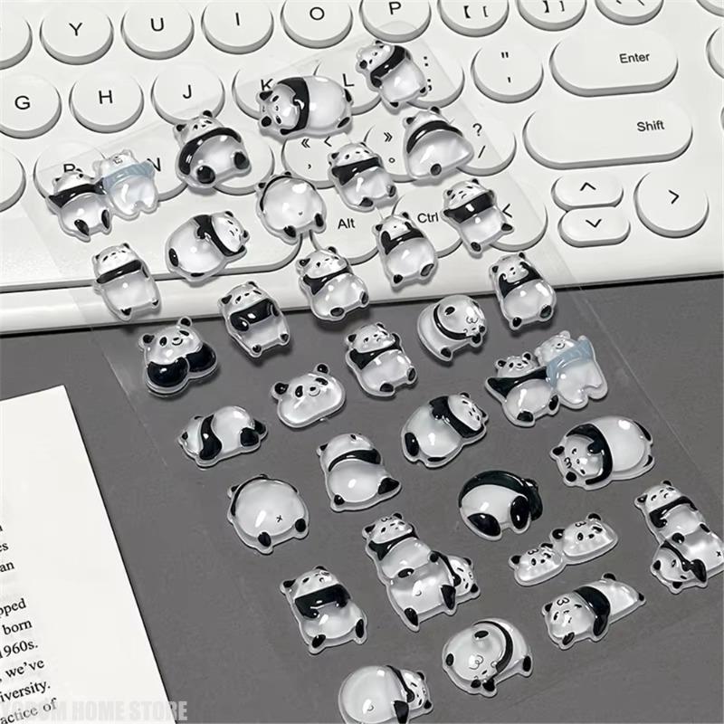 Korean Import 3D Relief Stickers Cartoon Animals Panda Cats for Scrapbooking DIY Journal Cute Stationery