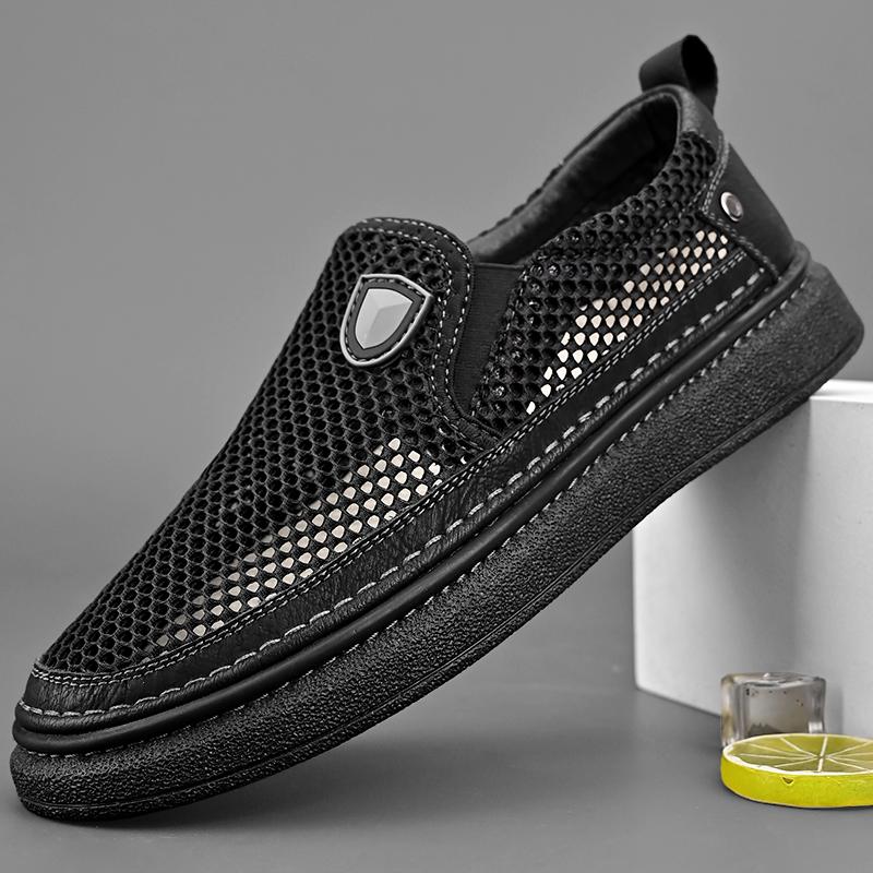 

Летняя мужская сетчатая повседневная обувь, дышащие сандалии 41 чёрный