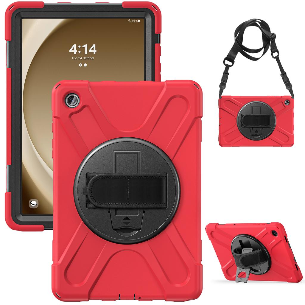 Rugged Case for Samsung Galaxy Tab A9 Plus 2023 11.0 Inch SM-X210 X215 X216B 360 Rotating Stand Cover with Hand & Shoulder Strap