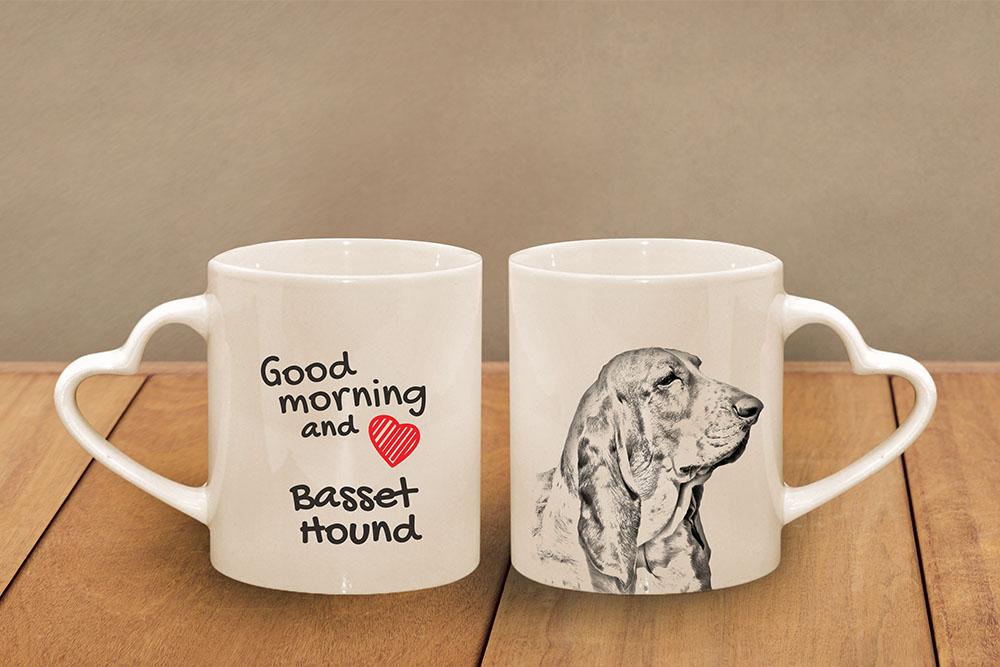 Basset Hound - Cup with a Dog, Adorable Cup with a Heart-shaped Handle, Universal Gift from the Art-Dog Brand