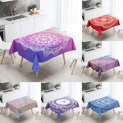 Waterproof Mandala Printed Tablecloth Wedding Party Restaurant Banquet Decoration Rectangle  Kitchen Table