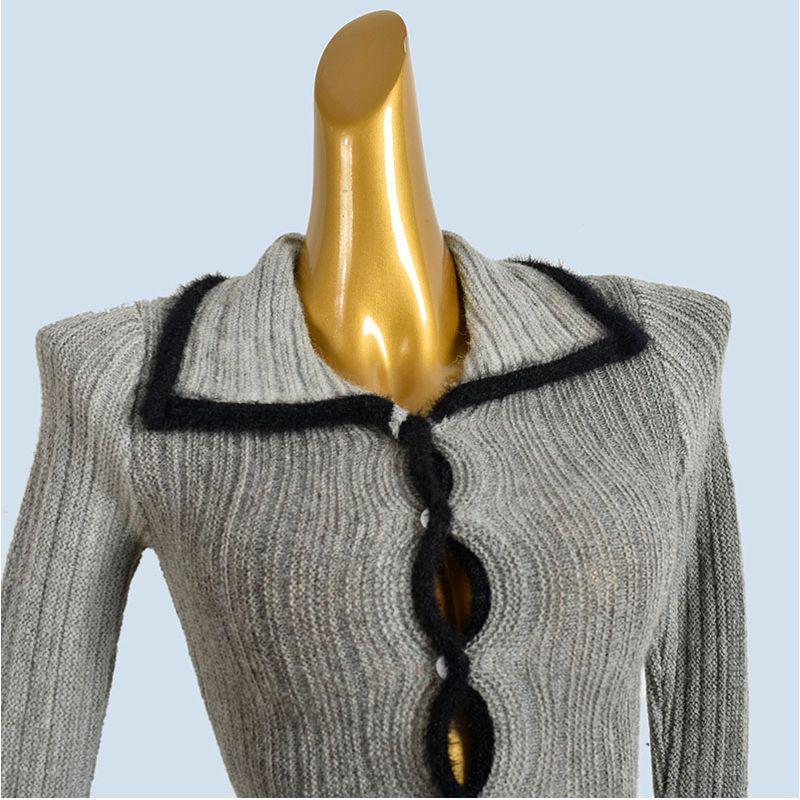 2025 New Women's Clothing Spring and Autumn Winter New Gradient Color Knitted Small Cardigan Inner Wear Single Breasted Sweater Lapel Short