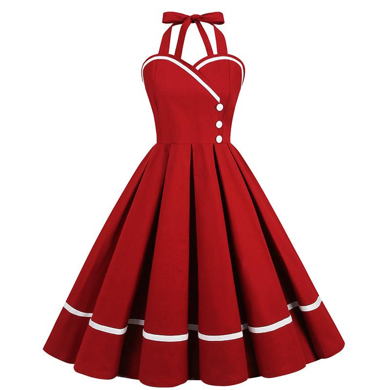 GMXIA Vintage patchworkové šaty bez rukávů s holínkami v pase a sukní Pompadour